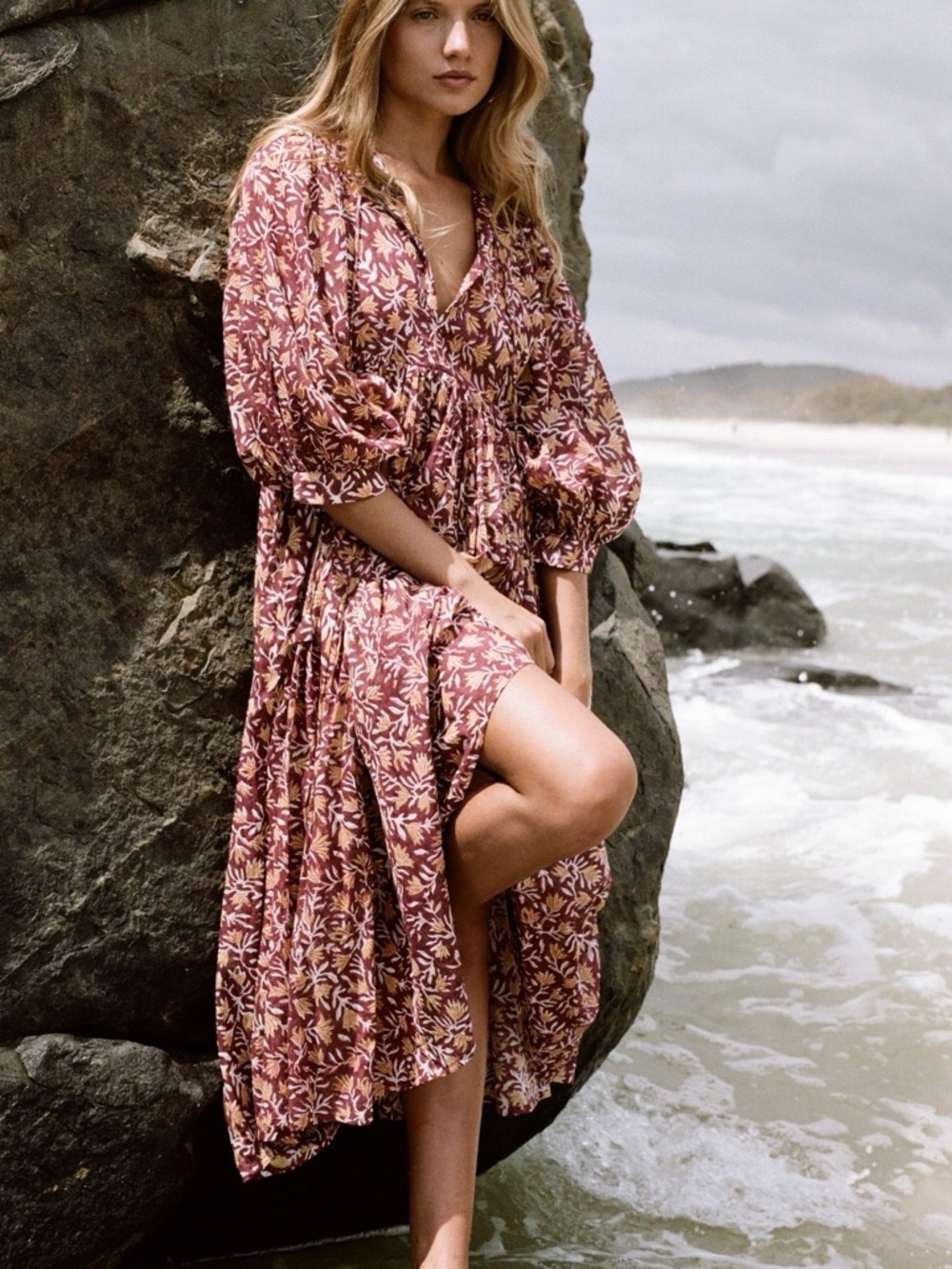 Daughters Of India Kyra Maxi Dress in Sumac